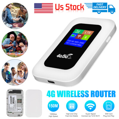 4G LTE Mobile WiFi Hotspot Portable Router with 150Mbps Download, 10 Users Share