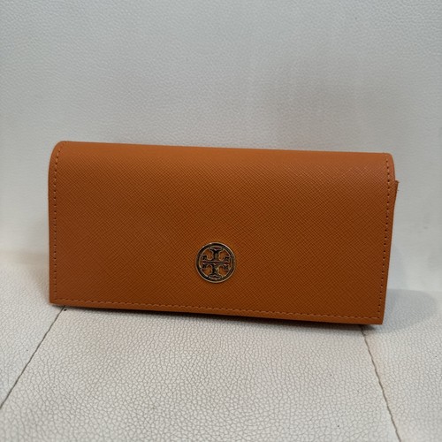 TORY BURCH ORANGE AUTHENTIC SUNGLASSES EYEGLASSES LEATHER CASE - Picture 8 of 16