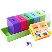 28 Cells Weekly Medicine Health Storage Pill Boxes Dispenser 7 Days Pill Cases