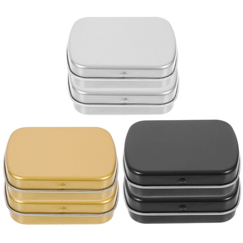 6 Pcs Storage Box Candy Tin Flip-type Rectangular Small Container Metal - Picture 2 of 12
