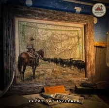 Vintage Cattle Rancher Montana State Map Art Print Rodeo Cowboy Western Decor