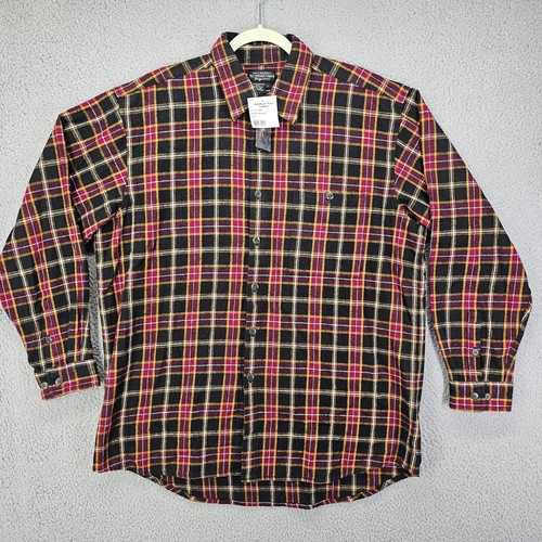 The J Peterman Company Flannel Shirt Mens Large Plaid Heavyweight Button Up - Picture 1 of 11