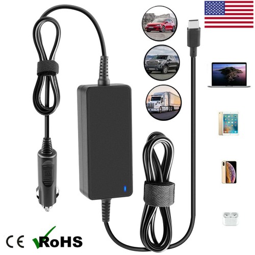 12V24V DC Car Charger USB C 90W To 15W For MacBook Pro Lenovo ASUS HP