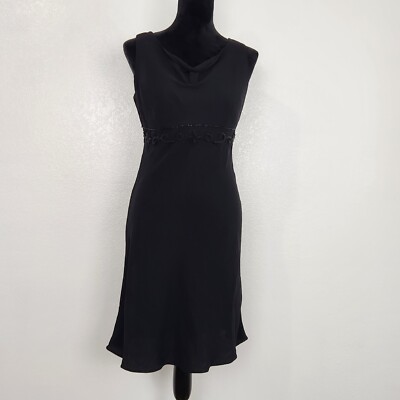 Donna Morgan Black Polyester Tank Top Scoop Neck Knee Length A-Line Dress  Size 6 | eBay