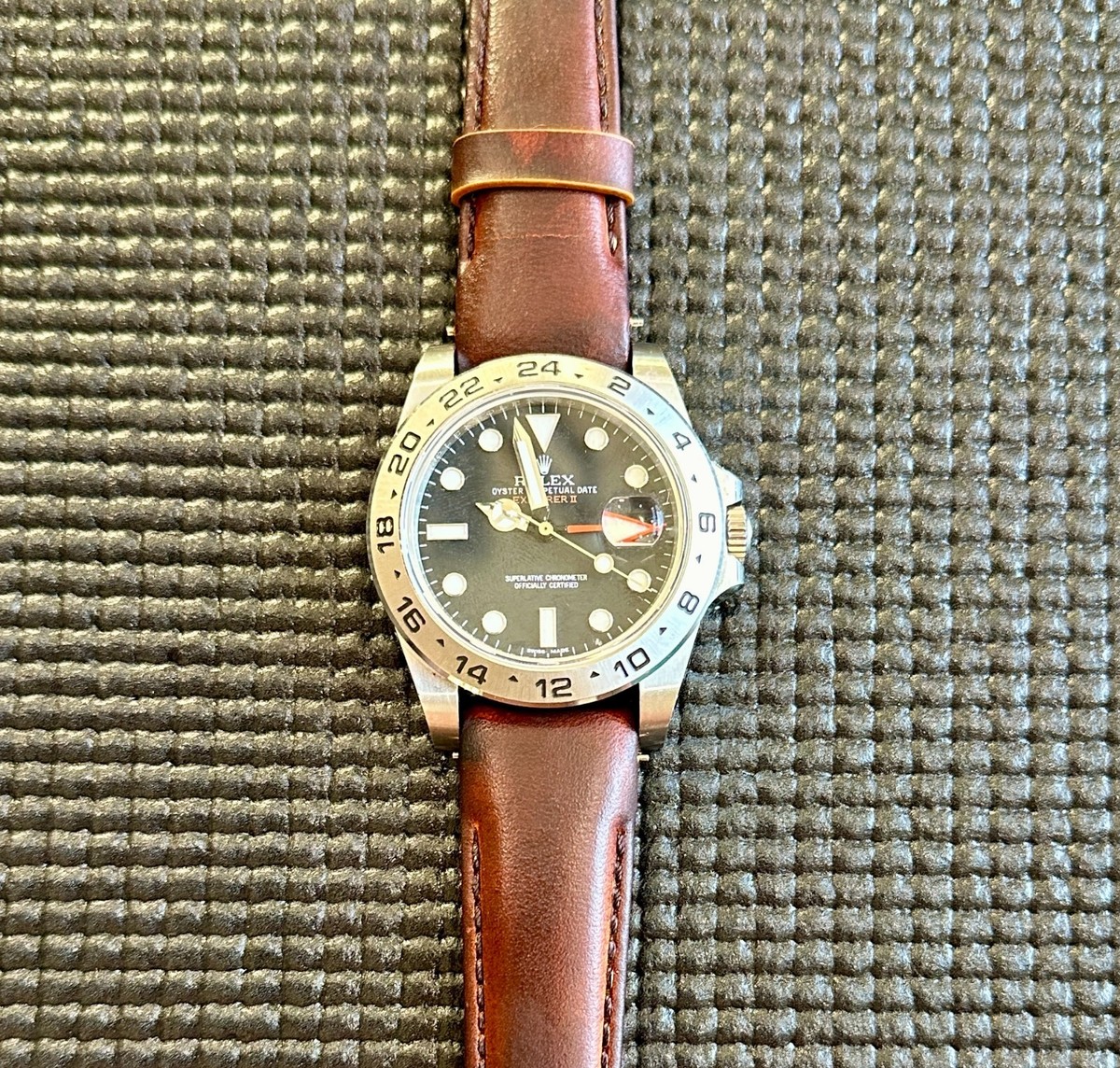 Leather Bands Rolex Explorer Ii On Leather Strap Leather Strap