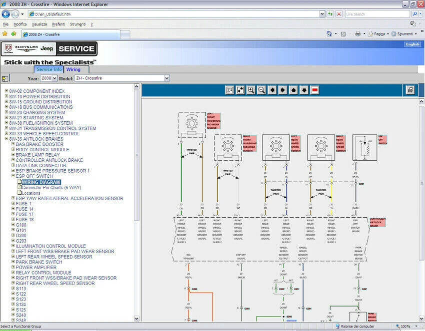 Chrysler Crossfire (ZH) 2004-2007 manuale officina per tutti i sistemi Win/Mac - Immagine 2 di 4