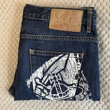 Vivienne Westwood Anglomania Jeans Size 32 Measures W34 L32 Blue Tapered Leg