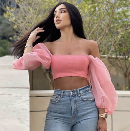 Zara Pink Knit Crop Top Jumper Sweater 