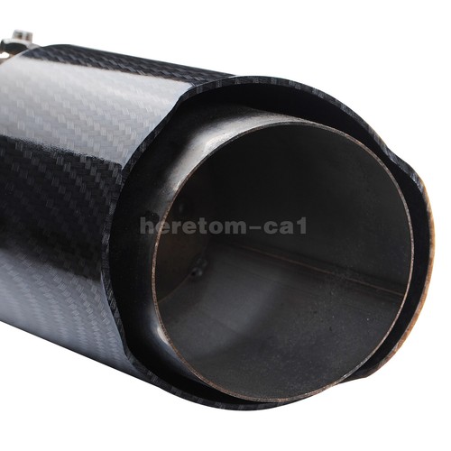 Universal Car Exhaust Muffler Tip Tail Pipe Carbon Fiber Blue LED Turbo Throat - Picture 3 of 9