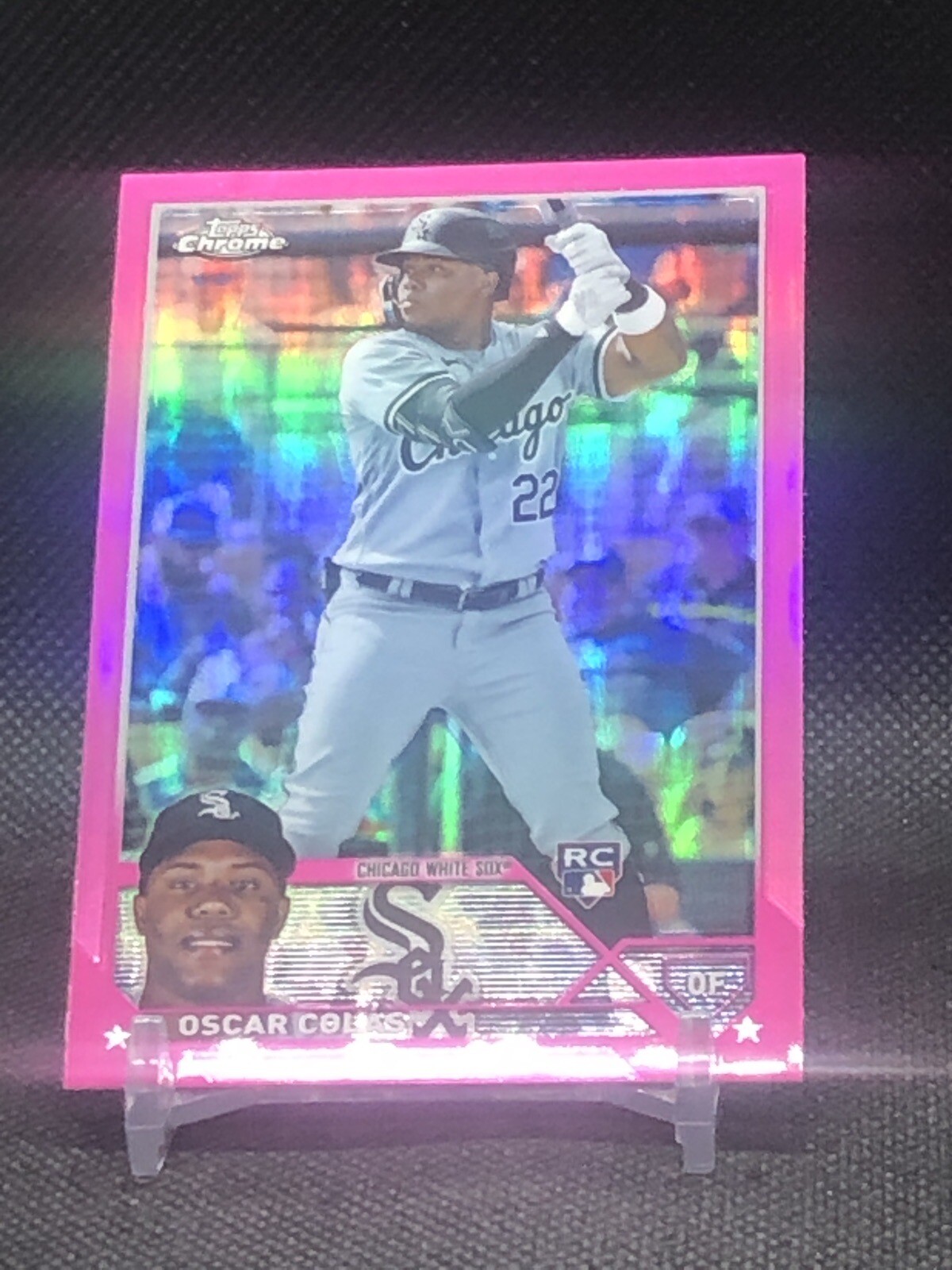 2023 Topps Chrome - Pink Refractor #145 Oscar Colas (RC)