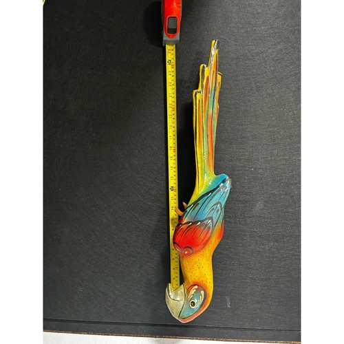 Vtg Tonala Jal Mexico Folk Art Parrot Paper Mache 30" Hanging Lg Tropical Signed - Picture 23 of 24