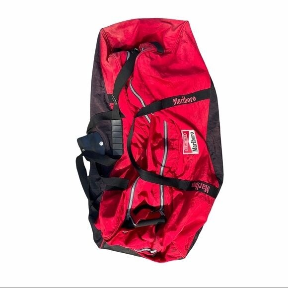 Vintage 90s Marlboro Duffle Bag rolling wheels Gem