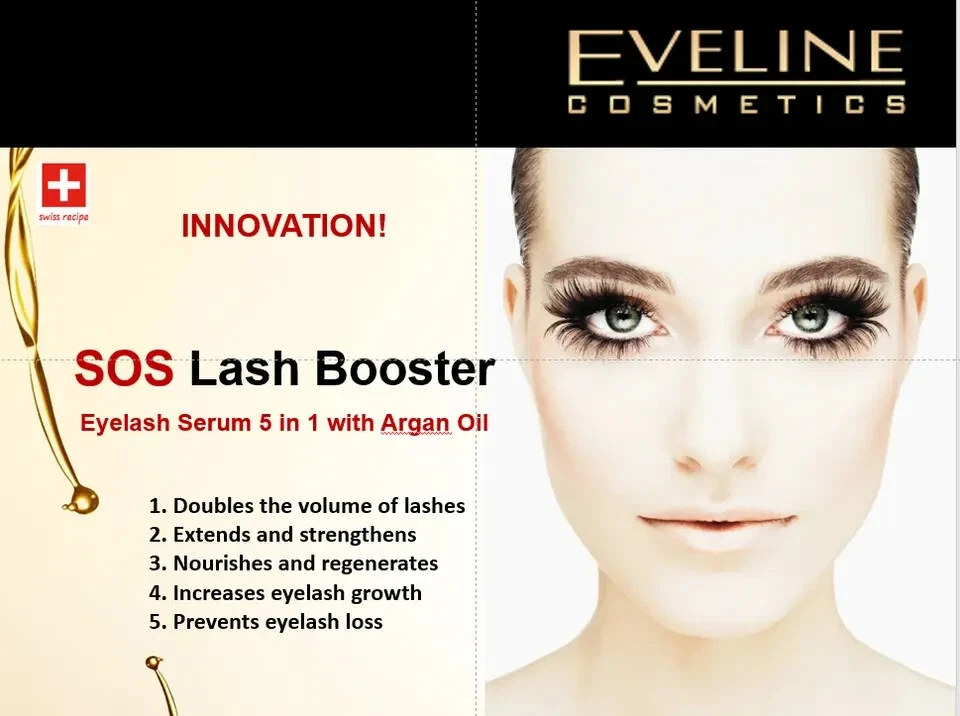 Eveline Cosmetics SOS Lash Booster Serum Eyelash Conditioner 5in1, 2x10ml - Image 3 of 4