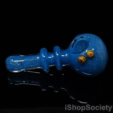 3.5" Double Halo Ring Tobacco Smoking Pipe Thick Collectible Glass Pipes - P367C