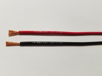 AUTOMOTIVE PRIMARY WIRE GXL 14 AWG HIGH TEMP 10 BLACK + RED 10 FT EA PRINT
