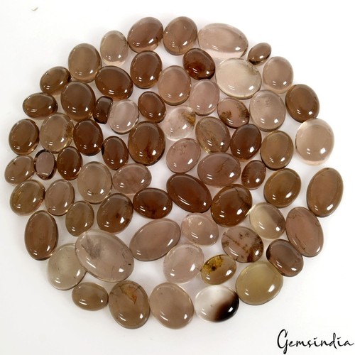 168 Ct Natural Smoky Quartz Oval Cabochon Loose Untreated 6-14mm Gemstones~65 Pc - Picture 4 of 6
