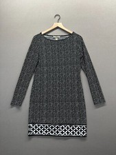 Michael Kors Womens Black Mini Dress Polka Dot Long Sleeve Size M