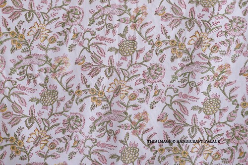 Indiano Mano Blocco Stampa Morbido Voile Bianco 100% Cotone Donna Abito Craft - Foto 2 di 7