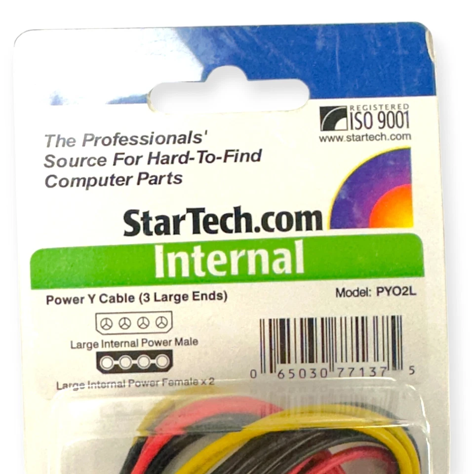 StarTech Internal PYO2L LP4 to 2x LP4 Power Y Splitter Cable Male to Female - Image 2 of 4