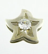 DQ CZ Sterling Silver Star Shaped Slide Pendant 925 4.2 Grams 7/8 Inches