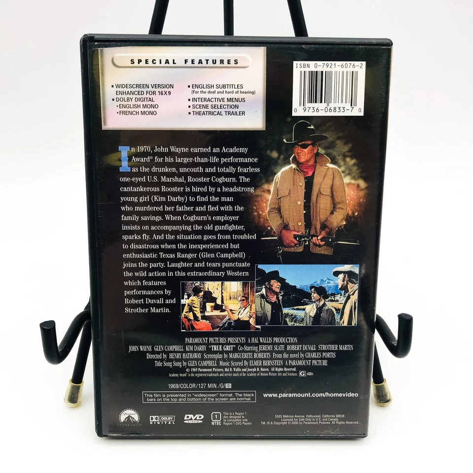 True Grit DVD Video Movie 1969 John Wayne Glenn Campbell Kim Darby Widescreen - Image 2 of 4