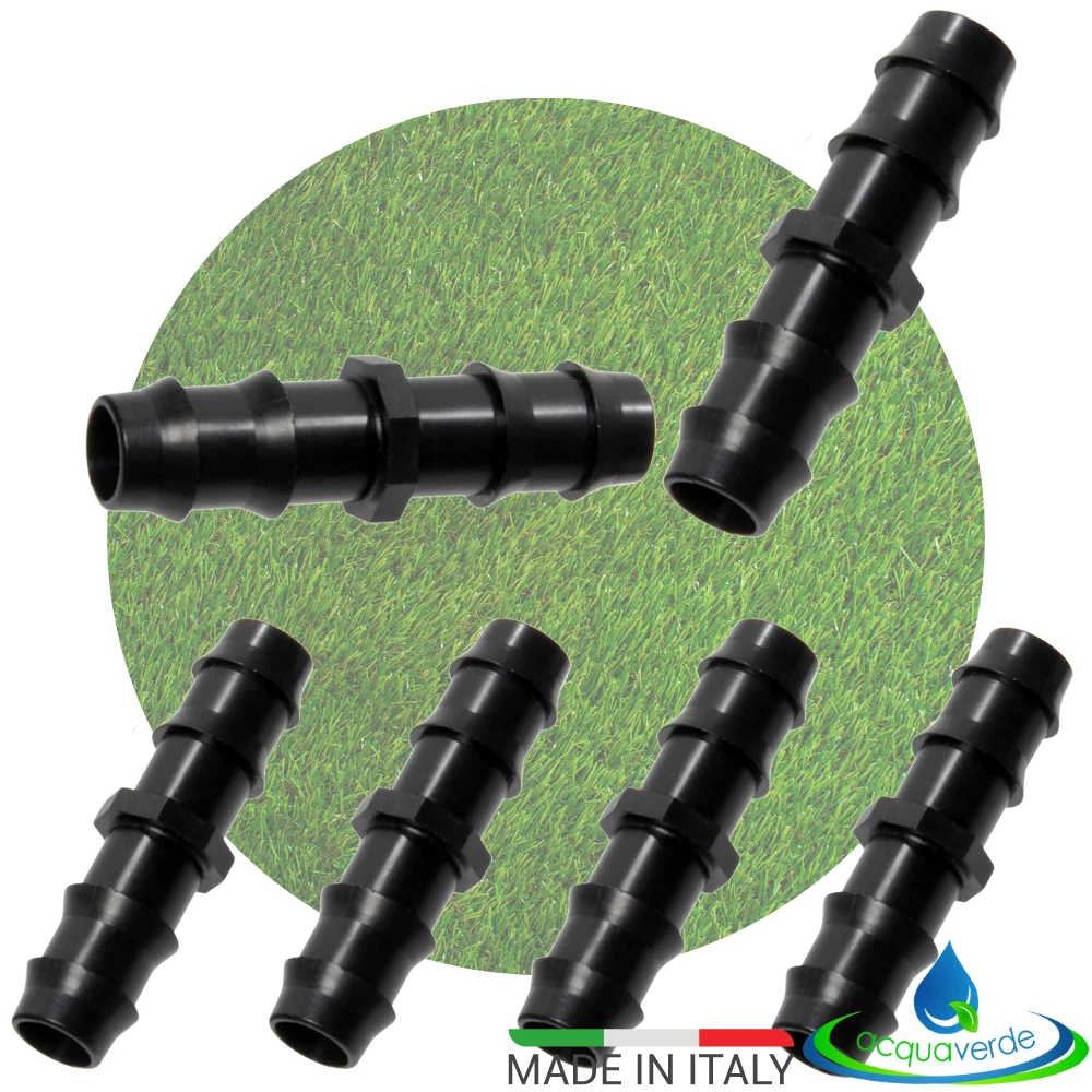 Raccordo Manicotto per Tubi Irrigazione, Giunto Portagomma Nero - Orto Facile (5, 20 mm