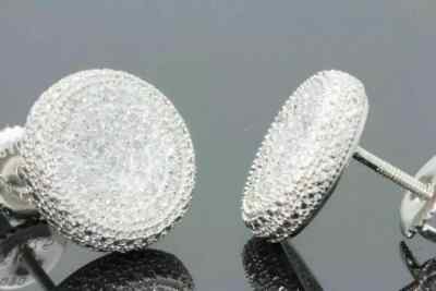 0.55Ct Lab Created DIAMONDS 14K WHITE GOLD FINISH MENS WOMENS STUD EARRINGS