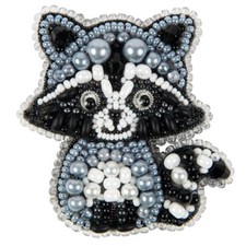 DIY Brooch making kit "Raccoon" 2.0"x2.2"