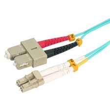 LC-SC 10Gb 50/125 OM4 M/M Duplex Fiber Cable Aqua Jacket