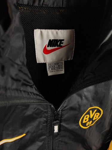 Giacca antipioggia Nike BVB Borussia Dortmund anni '90 vintage frangivento Swoosh Oldschool - Foto 3 di 5