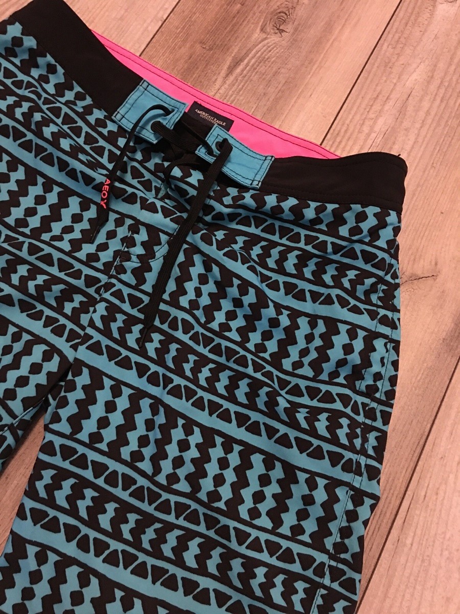 作品オーダー American Eagle Outfitters Board Shorts Swim Trunks Black Teal