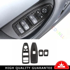 Glass Window Lifting Lock Panel Trim For BMW X1 F48 2016-2020 Black Wood Grain