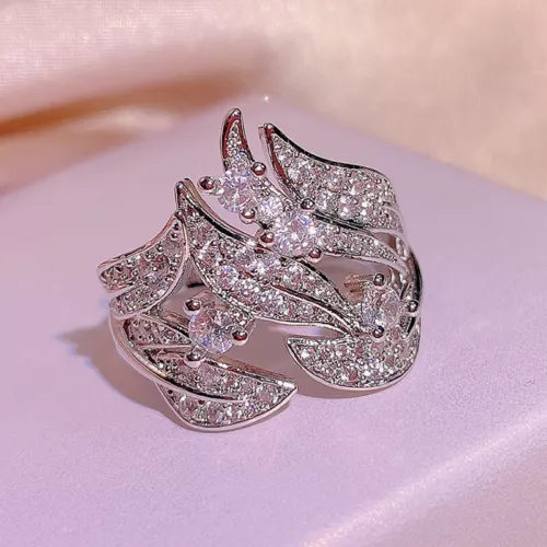 Gorgeous Women 925 Silver Cubic Zirconia Rings Wedding Jewelry Size 6-10 - Picture 5 of 23