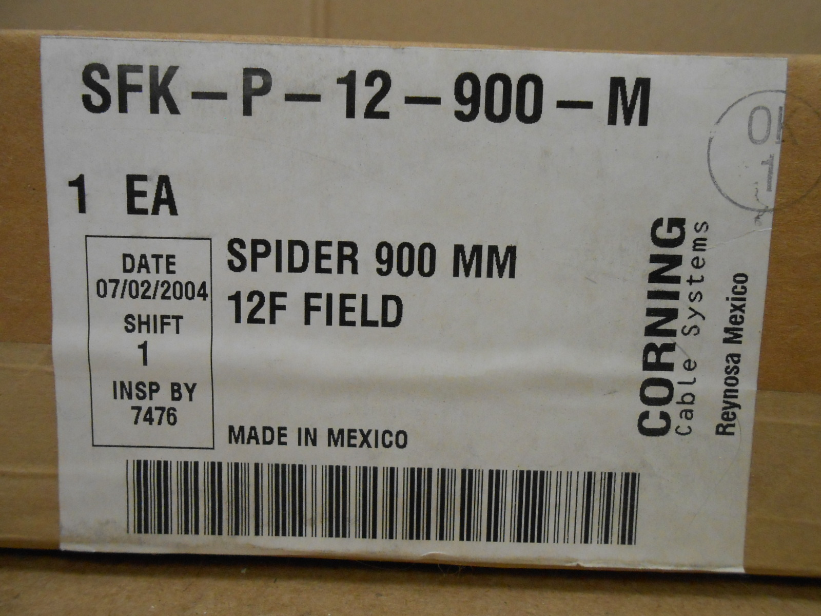 CORNING CABLE SYSTEMS SFKP12900M SPIDER FANOUT KIT 900MM 12F FIELD