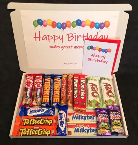 FREE* + *BEST VALUE Personalised Chocolate Gift Hamper Happy Birthday Treat Card - Picture 1 of 13
