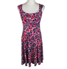 London Style Collection Fit & Flare Dress Women's 8P Multi Printed Scoop Neck