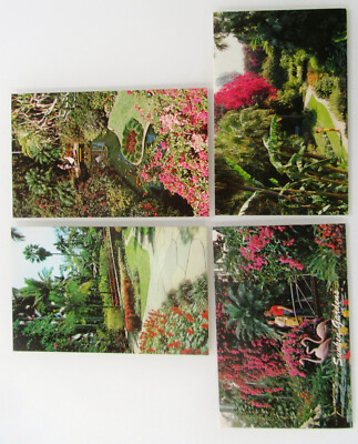 USA Postcards Lot 4 x St. Petersburg Florida Sunken Gardens Cards ca. ~1960/70