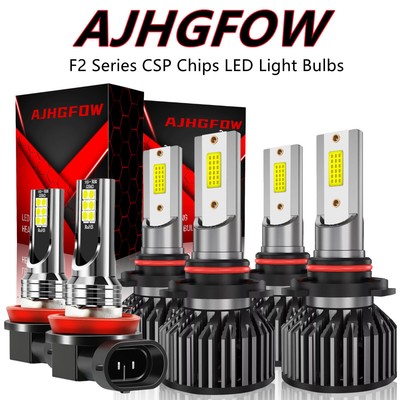 For Honda Civic 2006-2015 LED Headlight High+Low & Fog Light Bulbs 6500K Kit 6x
