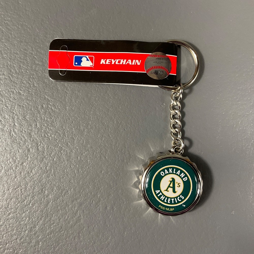 Oakland Athletics Keychain Bottle Opener Green White Collectable MLB Baseball