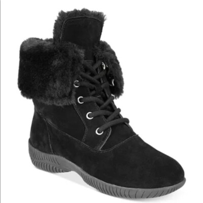 Style & Co Angie Lace Up Cold Weather Boot Black