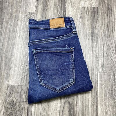 AMERICAN EAGLE Hi-Rise Jegging Mid Rise Blue Denim Jeans Women's Size 4 R