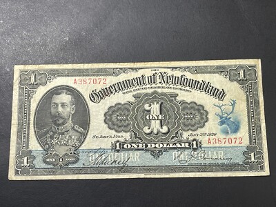 【中古】 Ａｐｐｌｅ　ｎｏｔｅ １/ハイランド/アンソロジー Banknote Government Of Newfoundland 1920 1$ One Dollar Hickey