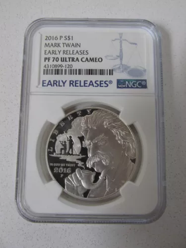 2016 P Mark Twain Silver $1 NGC PF 70 Ultra Cameo...Early Releases