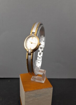 DUGENA Vintage Armbanduhr, Damenuhr Quartz Edelstahl bicolor