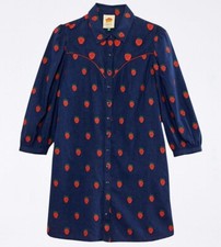 Farm Rio Strawberry Cross Stitch Mini Dress XS