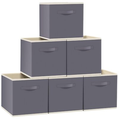 Fabtotes Storage Bins 6 Pack Collapsible Storage Cubes 11''x10.5''x10.5'' Large Boo