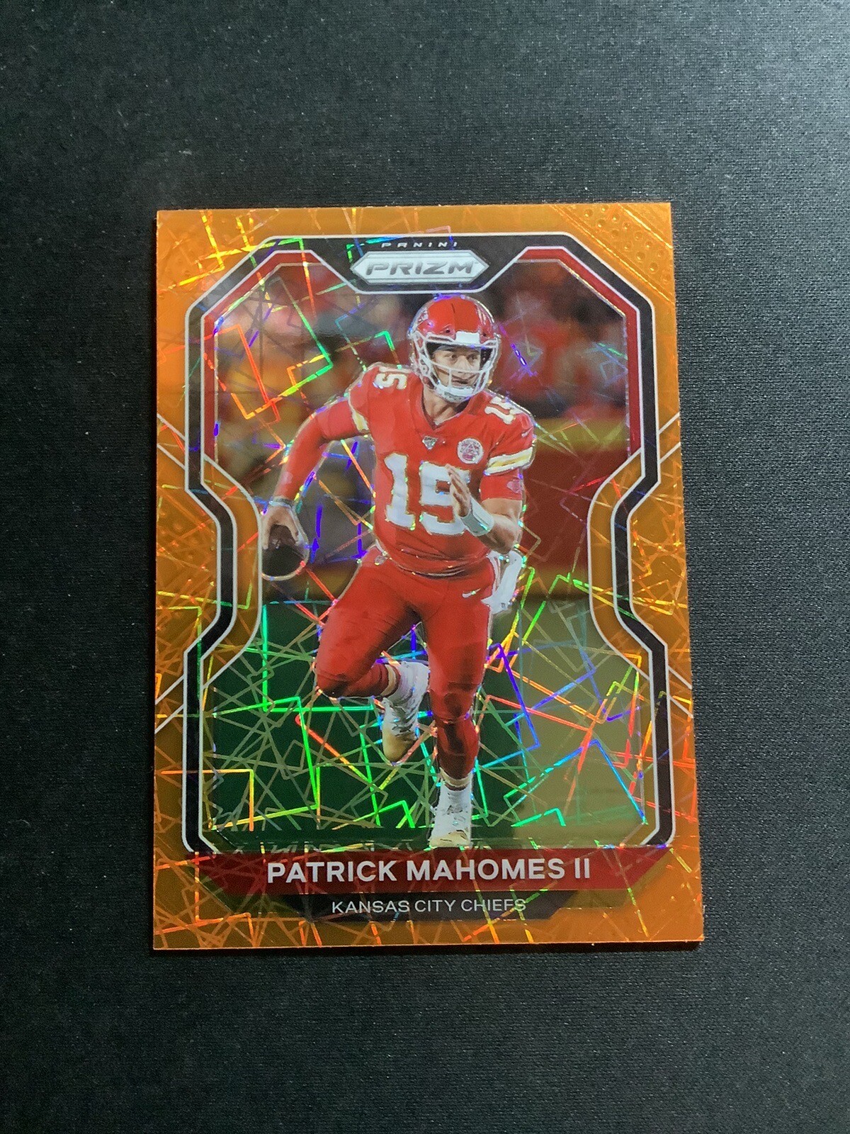 2020 Prizm Patrick Mahomes Orange Lazer #124 Kansas City Chiefs
