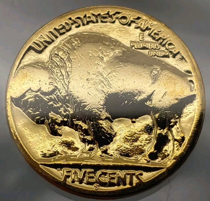 1920-S BUFFALO NICKEL 24K Gold Plated Gorgeous Eye Appeal Lucky