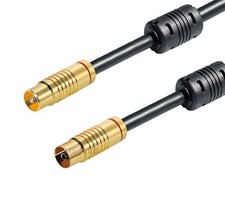 10 m Antennenkabel 135 dB CLASS A+ 5-fach IEC KOAX Stecker Kabel HD TV 4K UHD 3D