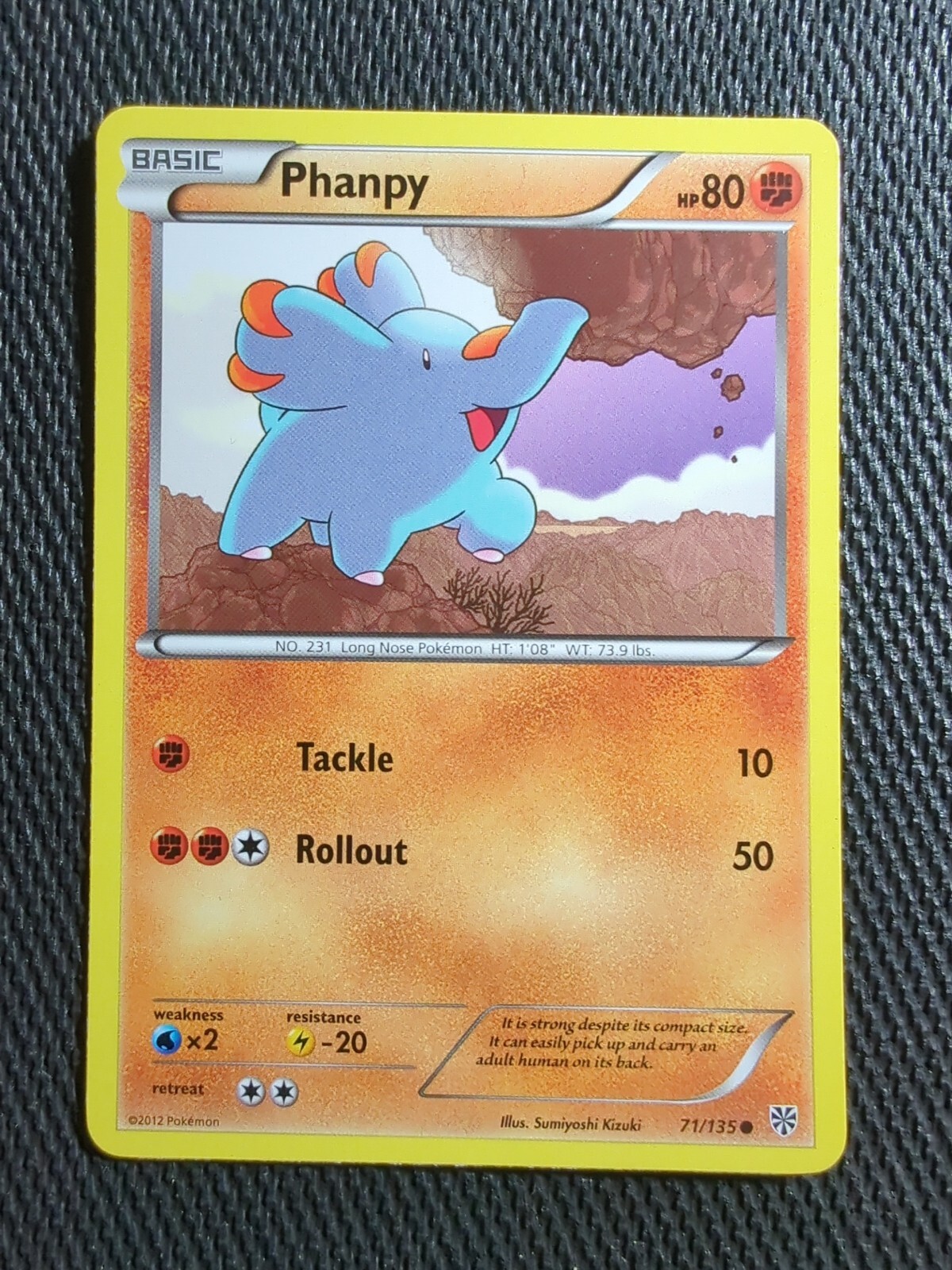 Pokémon TCG Phanpy  Black and White Plasma Storm 71/135 Regular Common NM